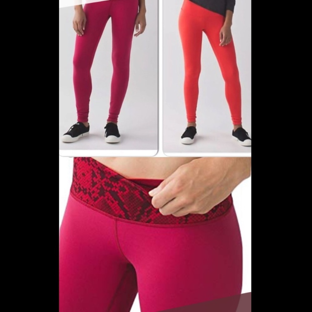 Red lululemon reversible wunder unders